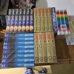 VHS Tapes / Lot of 29 / Sealed / JVC & Maxwell etc.